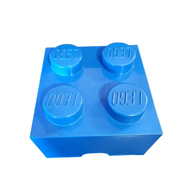 Lego Blue Stackable Storage Brick Box With 4 Studs For Kids & Adults Organizatio - Picture 1 of 2